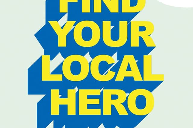 A poster urging people to find their local heroes on Small Business Saturday.