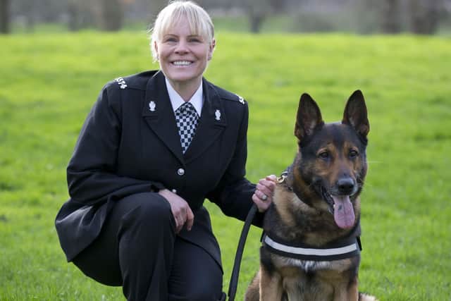 PC Louise McMullen and Wolfie from Worcester, West Midands. Picture: The Kennel Club and Flick Digital.
