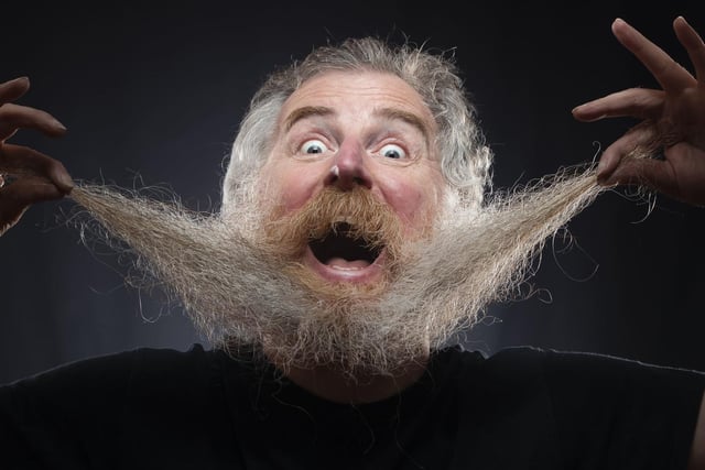 Anthony Springall shows off his facial hair during Yorkshire Beard Day 2020 at the Grand Hotel in Scarborough.