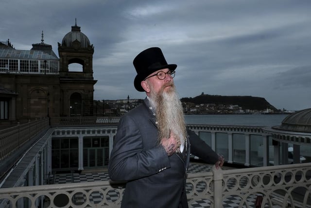Chris Nunns takes in the Scarborough view while in the town for Yorkshire Beard Day