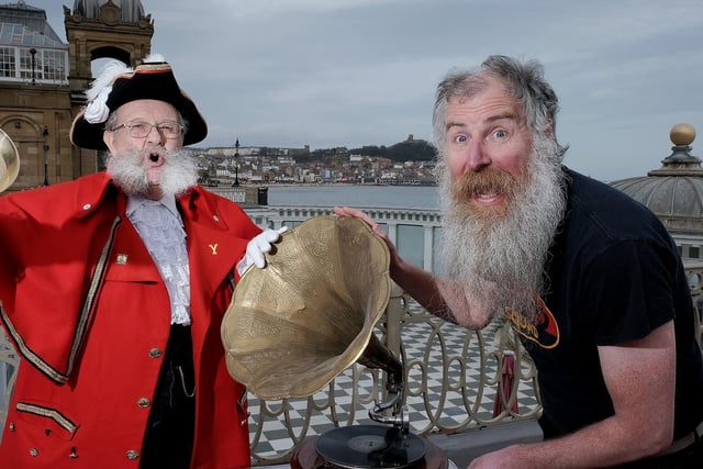 Scarborough's Town Crier David Birdsall with co-organiser Anthony Springall