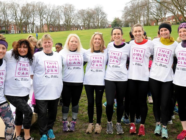 Runners sporting This Girl Can t-shirts