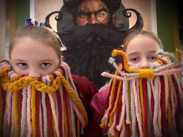 Lola and Phoebe Waddington get into the spirit of the day.