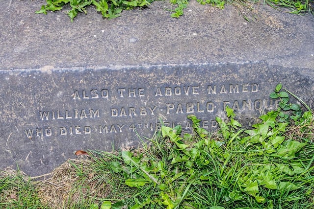 Pablo Fanque, first black circus proprietor in Britain, is buried in St George's Fields, now in the middle of the University of Leeds campus. Became famous again from Beatles song Being for the Benefit of Mr Kite!