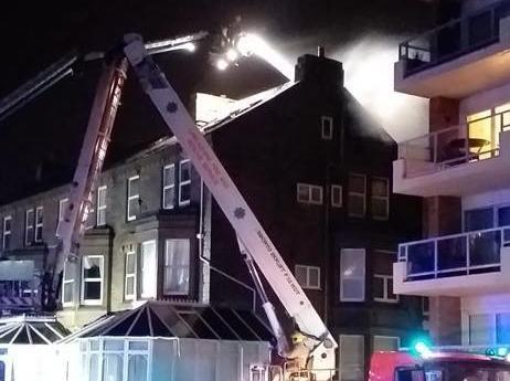 The fire happened in the top floor flat in a block next to The Monterey Beach Hotel on St Annes seafront