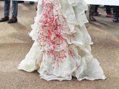 A blood-stained wedding dress (I wouldn't have liked to have been at that reception)