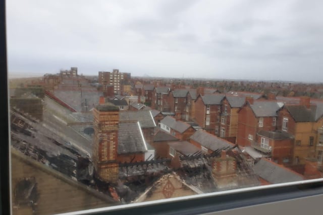 View from building next door to flats hit by fire in North Promenade, St Annes. Pic: Wendy Butterworth
