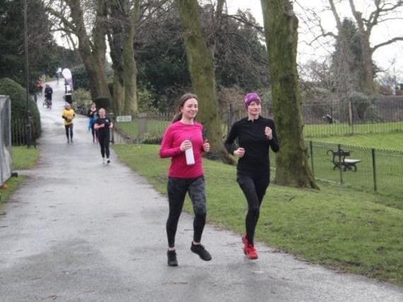 Runners wear purple for the special event. Photo: Paul Dudbridge