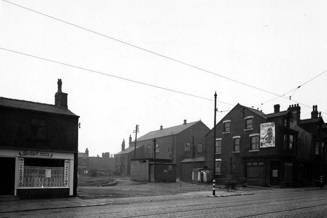An Air Raid Wardens Post on Driver Street viewed from Wellington Road, in the centre of the photograph.