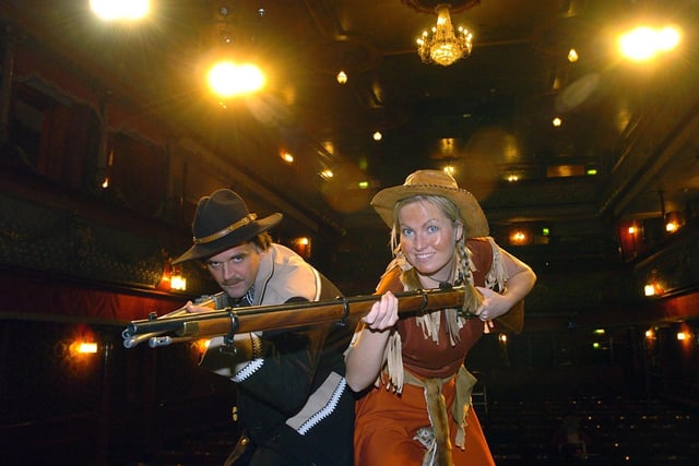 The Potato Room Players set to take to the stage at the City Varieties with the musical Annie Get Your Gun. Pictured are the two principals Ruth Taylor (Annie) and Chris Nuttall (Frank Butler).