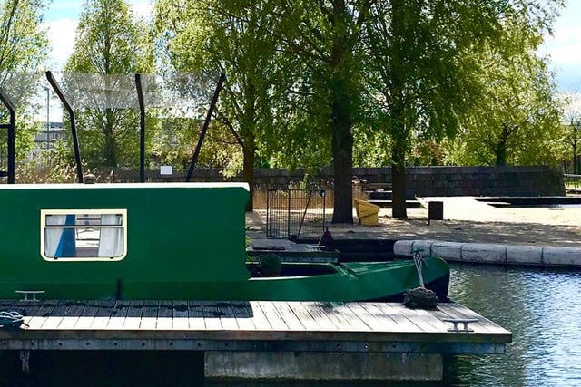 Whispering Willow is a beautiful 57ft narrowboat moored in the New Islington marina in Manchester