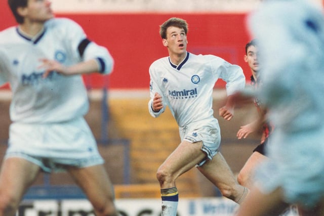 This is defender Kazimierz Wgrzyn in action for Leeds United reserves. The Polish international failed to win a contract with the Whites and went back to Poland. He is now a football commentator.