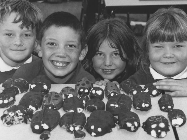 Filey Junior School were working on a project about flight in 1997. These Year 4 pupils are pictured with their clay ladybirds, from left, Stuart Hughes, Christopher Grainger, Bernadette Bosomworth, Robyn Teet.