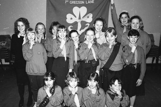 These Girl Guides have kept their lips sealed for the Lancashire Evening Post Magic Million Appeal. The youngsters, from the 1st Gregson Lane company, Houghton, near Preston, took part in a sponsored silence at the Gregson Lane Methodist Church to boost the scanner appeal