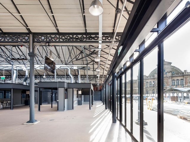 Doncaster Enterprise Market, by Bond Bryan. The focal point of the dining area is a space for local performers to showcase their talents. Photo: Philip Grayston