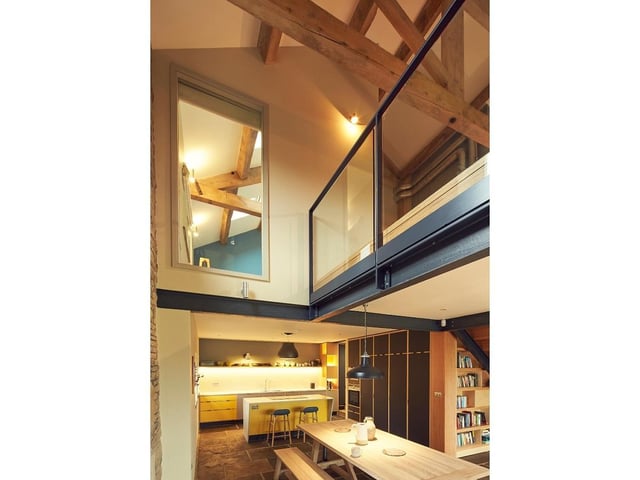 Thorney Barn, Calderdale, by Gagarin Studio. Both the architecture and interiors have been designed cohesively, with a palette of materials that are simple, warm, sustainable and robust. Photo: Andrew Wall