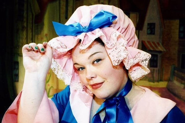 Lisa Riley starring in panto 'Cinderella' at the Victoria Theatre, Halifax 1996.