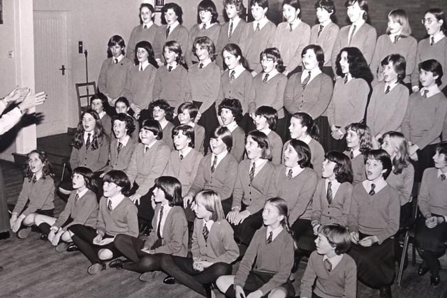 Elmslie Junior School in 1982. The choir was establishing a reputation for itself and was finding bookings coming in by popular demand for events throughout the Fylde.