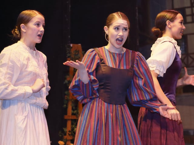 Neve, Imogen and Rosie get stuck into the Musical Theatre Number.