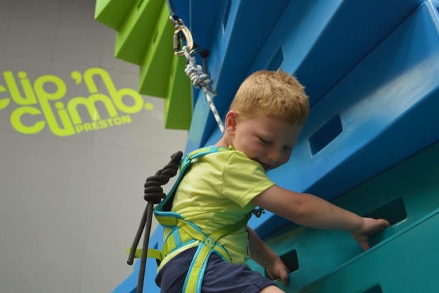 Clip n Climb Preston, 1b Wyder Court, Millenium City Park, Preston
Clip n Climb is suitable for all ages - for adults and juniors aged four years and upwards.
The centre has 20 individual climbing wall challenges of various designs and difficulty, testing agility and courage in different ways.
And with 24 climbs to attempt, soft play for under fours and a caf area overlooking the climbing arena, theres something for the whole family.
They also have two special attractions  the Vertical Drop Slide and the Stairway to Heaven.
For more information visit http://www.clipnclimbpreston.co.uk/ or call 01772 655220.