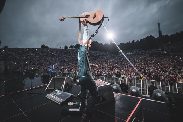 Ed Sheeran performing at Roundhay Park during his Divide world tour.