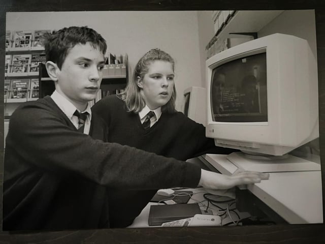 In January 1994 St Augustine School pupils Deborah Stockdale and Antonio Alsina were on hand to operate the Campus 2000 link with Scalby School.