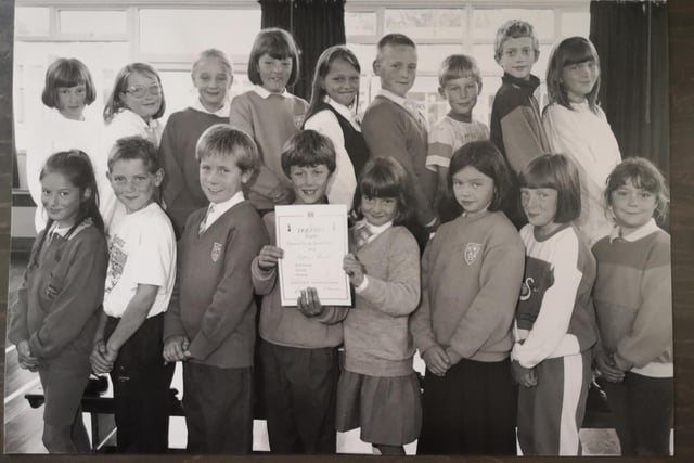 Seamer and Irton Primary School's class of Year Three swimmers who helped their school come fifth in a national swimming competition back in September 1993.