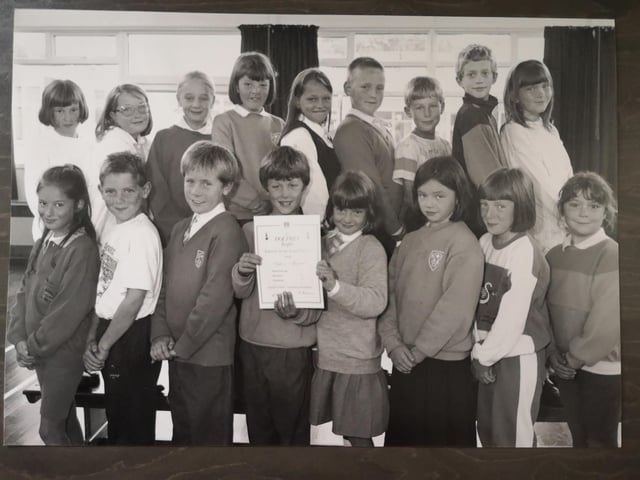 Seamer and Irton Primary School's class of Year Three swimmers who helped their school come fifth in a national swimming competition back in September 1993.