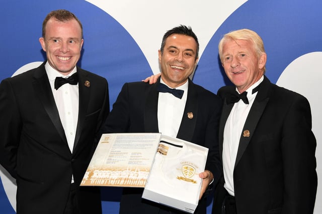 Strachan was a guest of honour at the club's centenary ball late last year. He's pictured with owner Andrea Radrizzani, centre, and chief executive Angus Kinnear