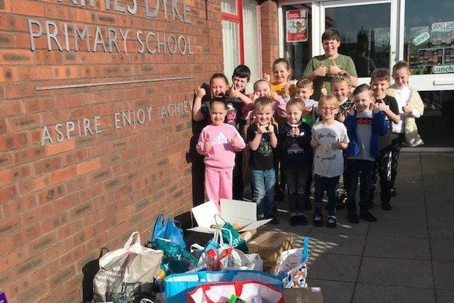 Grimes Dyke Primary School headteacher Louise Hill organised a food bank collection to coincide with a non-uniform day.  The response from parents, carers and staff was amazing.