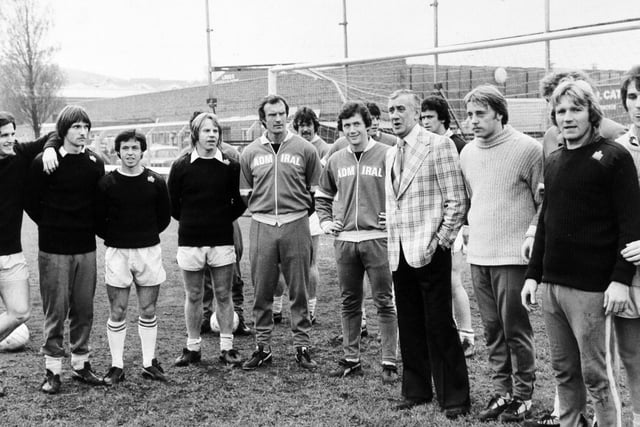New Leeds United manager Jimmy Adamson meets the players for the first time at Elland Road.