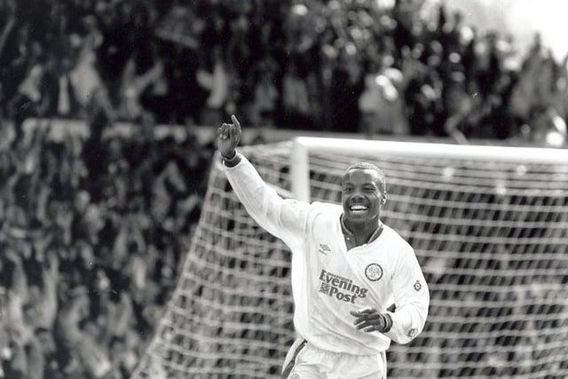 Rod Wallace celebrates scoring the only goal of the game.