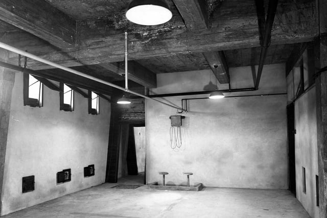 It is difficult to tell from the view of this internal room at the bath house exactly what its function was at  the Public Bath House on South Brook Street in Hunslet.