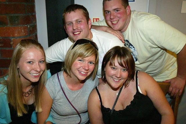 Kate, Hannah, Kat, Ben and Pete on a night out in Sowerby Bridge in 2007.