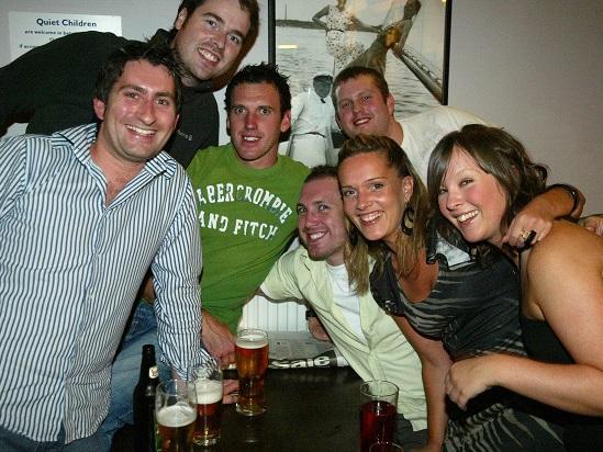 Geraldine, Robert, Nicola, Nicholas, Carlos, Phillip and Ben on a night out in 2007.
