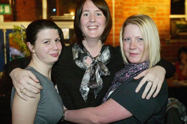 Haley, Becky and Sam on a night out in Sowerby Bridge in 2008.