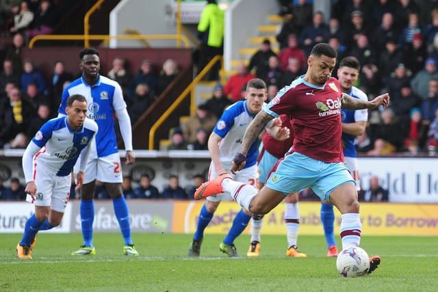 March 5th, 2016: Andre Gray's 16th minute penalty was enough to secure a third successive win for the Clarets over their old enemy. Defender Shane Duffy upended George Boyd and Gray sent Jason Steele the wrong way from the spot.