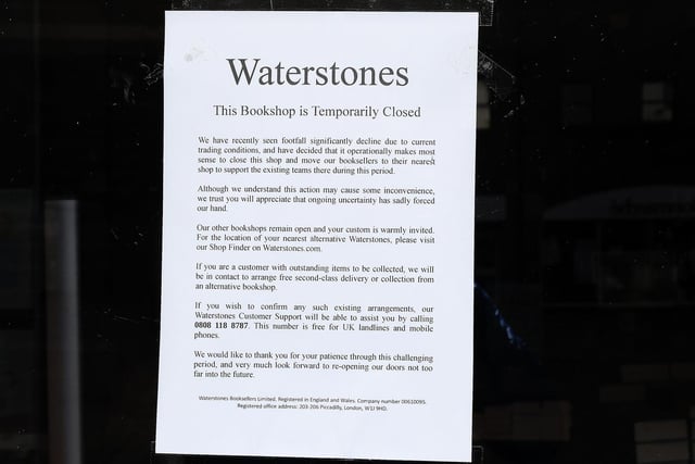 Waterstones, a major chain, is closed.