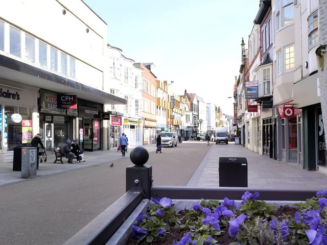 The town centre was quiet, but not empty.