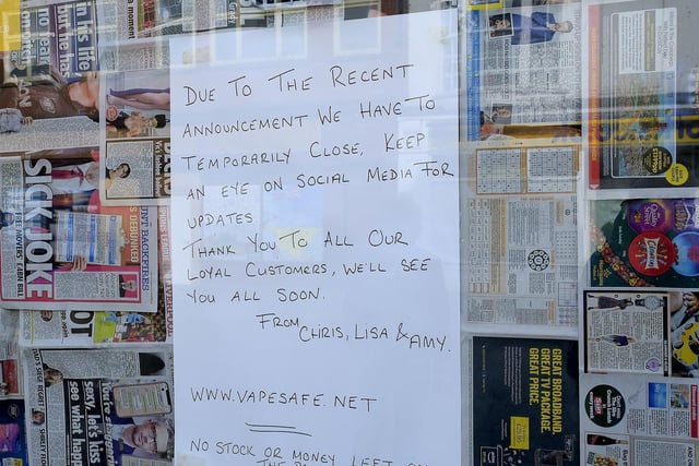 A vape shop shuts its doors.