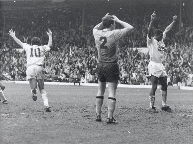 What a day. What a game. Imre Varadi celebrates scoring against the Tigers.