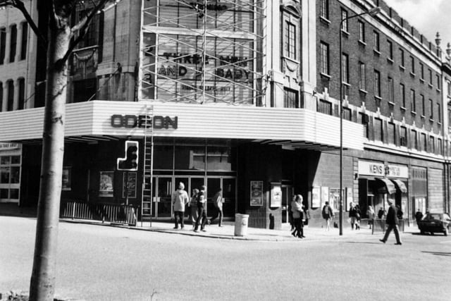 The Odeon cinema on the corner New Briggate and The Headrow.