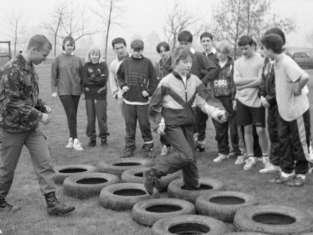 Youngsters from a South Ribble high school fell in for a taste of the Army life when they took part in a sponsored assault course to raise cash for the elderly. Instead of lessons, teenagers from Walton-le-Dale High School, were put through their paces by instructors from the King's Division of the Army, based at Fulwood Barracks, Preston