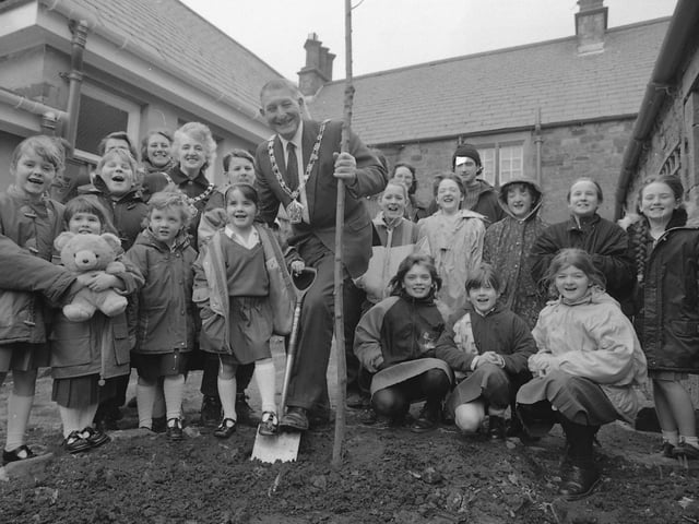 Youngsters at a tiny Lancashire school are sowing the seeds for a thriving butterfly house and garden. Mayor of Wyre Coun Tom Ibison helped to make the garden at Bleasdale CE Primary School, near Garstang, a blooming success when he planted a cherry tree
