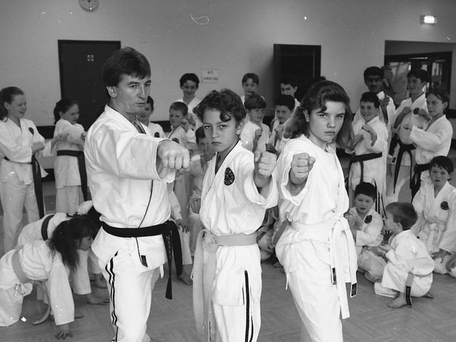 Karate kids kicked into action at a regular session for martial arts fanatics in Chorley. The sessions at Eaves Green Community Centre in Chorley are proving a big hit with growing numbers attracted to the sport. Instructor Terry Pemberton with James Pover and Jennifer Dearden are pictured at the karate class