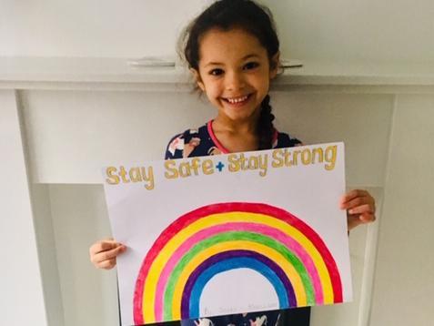 Selena Vasquez age  6 years from Ashton on Ribble Preston. Selena loved making her rainbow art for our window to support and give hope to everyone that may pass by.