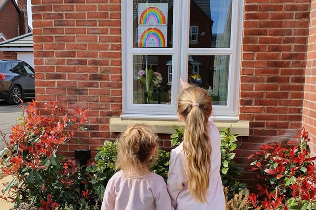 Anna-Mae age 8 and Etta 4 have created their rainbows for our home in Cottam