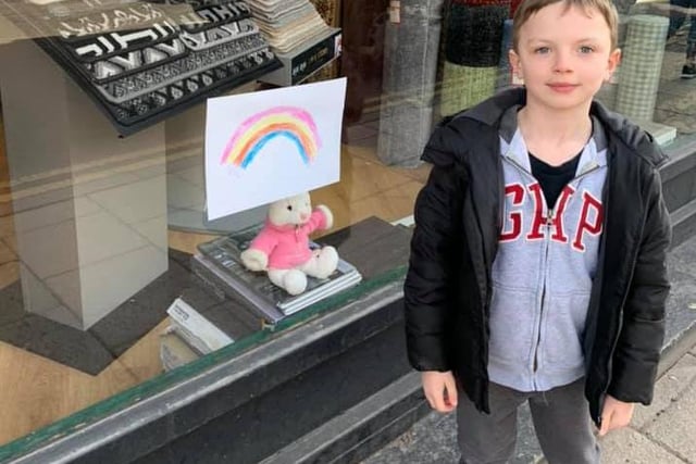Lindsay Butcher spotted this rainbow in a shop window.
