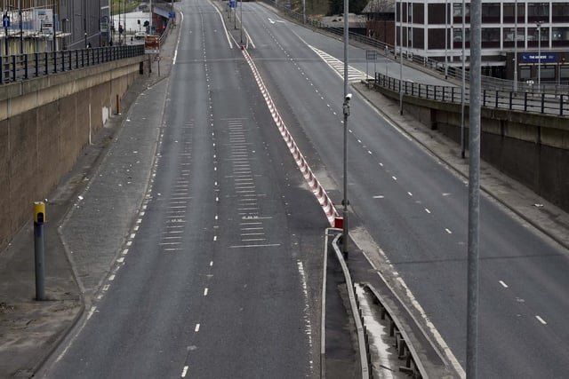One of Leeds' busiest roads empty on the first Saturday of lockdown.