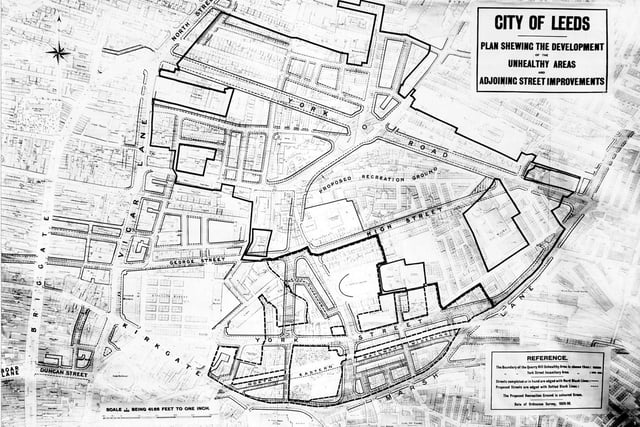 A plan of unhealthy areas of Leeds. It is dated 1889-1890